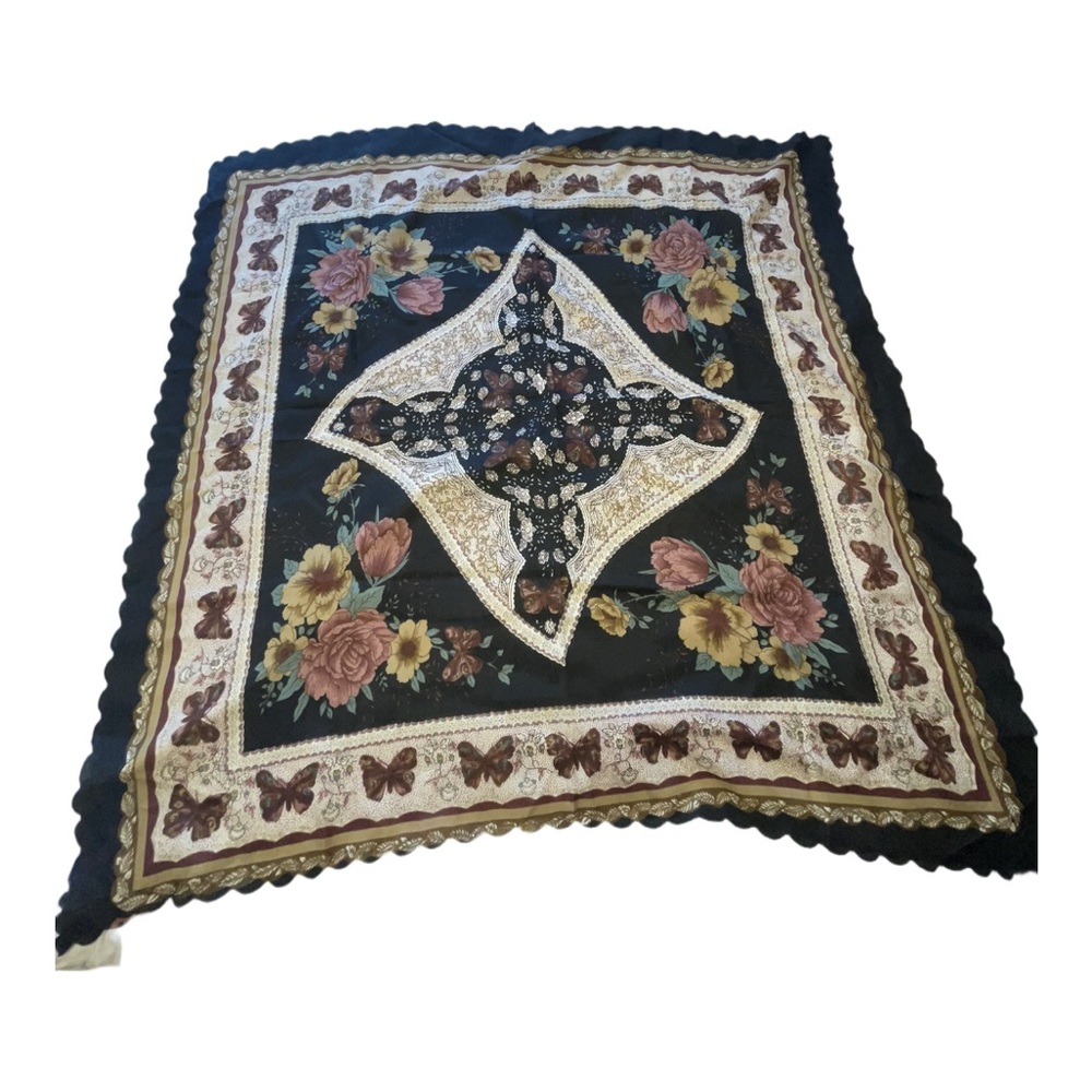 Floral and Butterfly Print Scarf